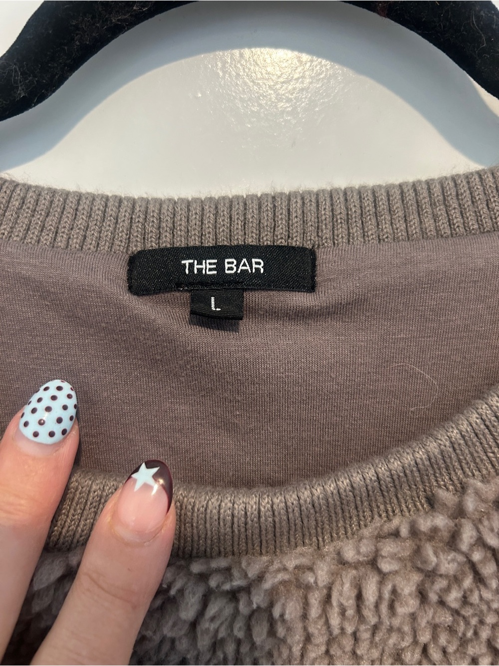 The Bar Gigi Teddy Sweatshirt in CINDER/GREY - Picture 5 of 6